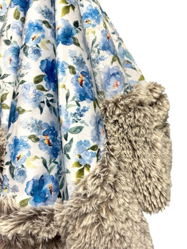 Coastal Watercolor Blue Floral-Minky Biggee - Image 2