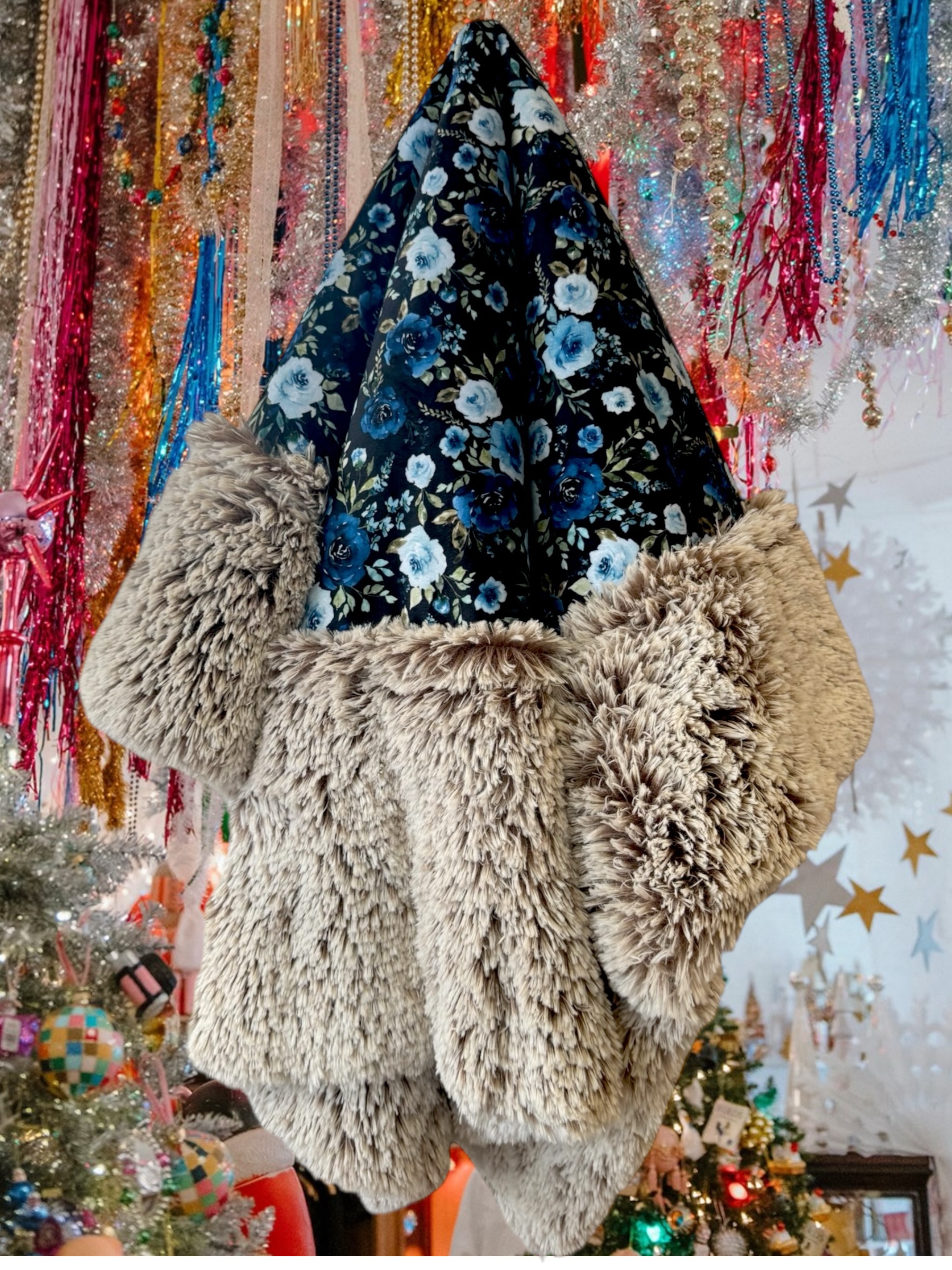 Moody blue floral -Minky Biggee