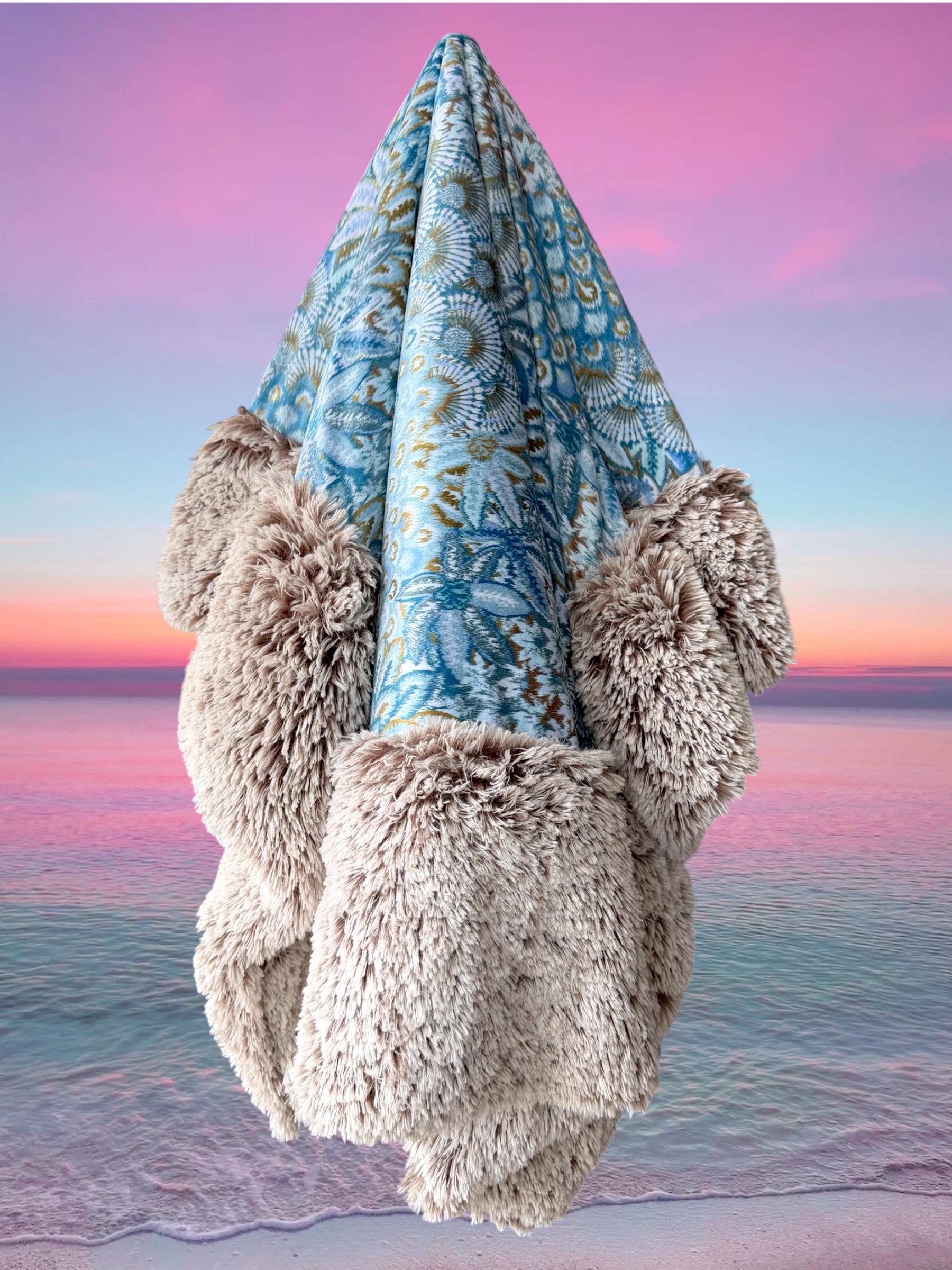 Blue and copper floral-Minky Biggee
